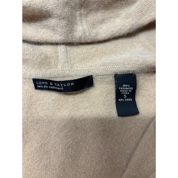 Lord & Taylor Tan Cashmere Zip up Sweatshirt (small) - Picture 4 of 7